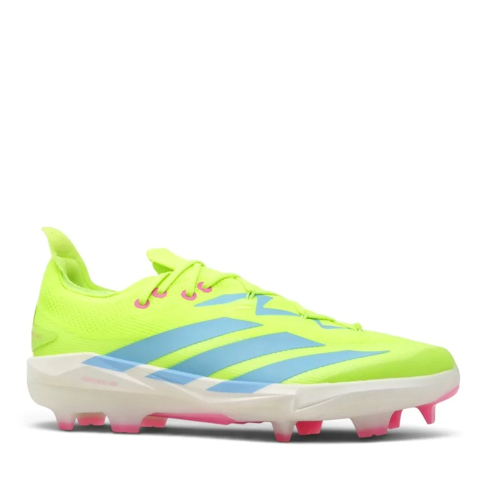 Adidas Mens Adizero Electric+ 2 Baseball Cleats Shoes Yellow Pink Size 13.5